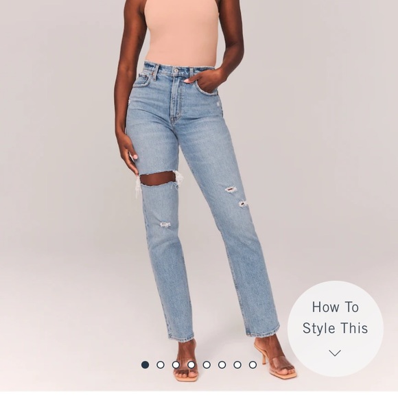 Abercrombie & Fitch 90s Straight Ultra High Rise Denim Jeans - Picture 4 of 4